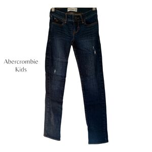ABERCROMBIE KIDS Girls Dark Blue 10 Slim Hi Rise Slight Factory Distressing